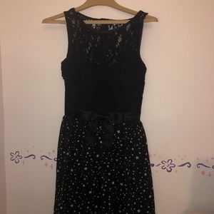 Black lace dress with star skirt